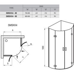 Душевой уголок Ravak SmartLine SMSKK4-80 3S244A00Y1