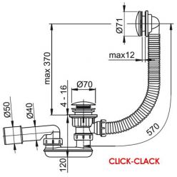 Сифон для ванн Ravak X01377 ClickClack