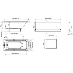 Панель передняя Ravak Chrome 160 см, CZ73100A00