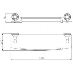 Полка стеклянная 50 см Rav Slezak Morava MKA0900/50SM