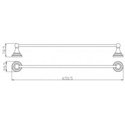 Полотенцедержатель 65,5 см Rav Slezak Morava MKA0701/65Z