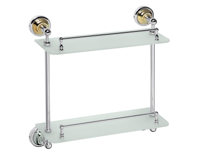 Стеклянная полка Bemeta Retro 144202128, хром/золото 40 см