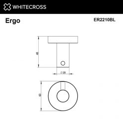 Крючок Whitecross Ergo ER2210BL, цвет черный матовый