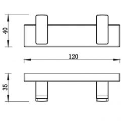 Крючок двойной Whitecross Cubo CU2412NIB, цвет никель брашированный