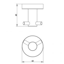 Крючок двойной Whitecross Ergo ER2212BL, цвет черный матовый