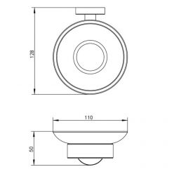 Мыльница Whitecross Ergo ER2220BL, цвет черный матовый