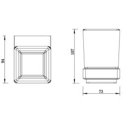 Стакан для щеток Whitecross Cubo CU2430GLB, цвет золото брашированное