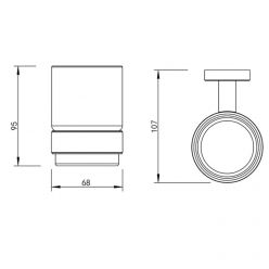 Стакан для щеток Whitecross Ergo ER2230GM, цвет оружейная сталь