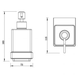 Дозатор жидкого мыла Whitecross Cubo CU2440GM, цвет оружейная сталь