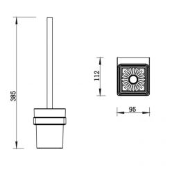 Ершик для унитаза Whitecross Cubo CU2470BL, подвесной, цвет черный матовый