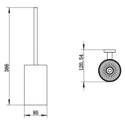 Ершик для унитаза Whitecross Ergo ER2270GLB, подвесной, цвет золото брашированное