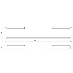 Полотенцедержатель Whitecross Cubo CU2450CR, 45 см, цвет хром