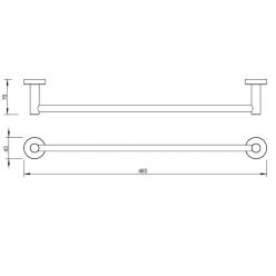 Полотенцедержатель Whitecross Ergo ER2250GM, 48.5 см, цвет оружейная сталь