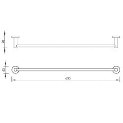 Полотенцедержатель Whitecross Ergo ER2252BL, 63.5 см, цвет черный матовый