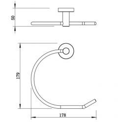 Полотенцедержатель Whitecross Ergo ER2254GLB, 17.8 см, цвет золото брашированное