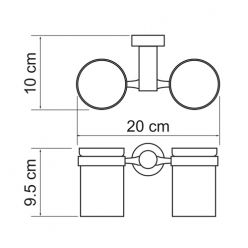 Стакан для зубных щеток двойной WasserKraft Donau K-9428D