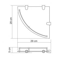 Полка стеклянная WasserKraft K-544 угловая