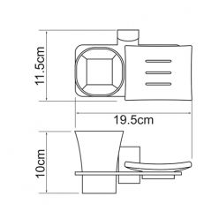 Держатель для стакана и мыльницы WasserKraft Leine K-5026