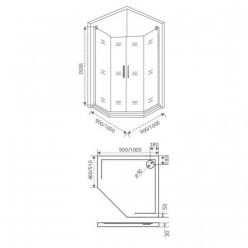 Душевой уголок GoodDoor PANDORA PNT-ТD-100-C-CH