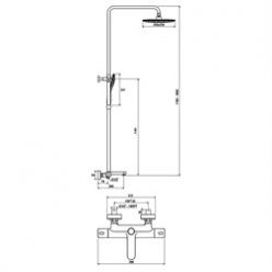 Душевая стойка Ravak TERMO 300 TE 092.00/150, X070098 с изливом