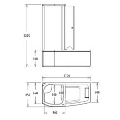 Акриловая ванна Gemy G8040 C