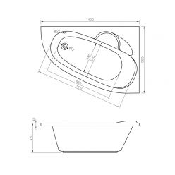 Акриловая ванна Lavinia Boho Bell Pro 140x95 L