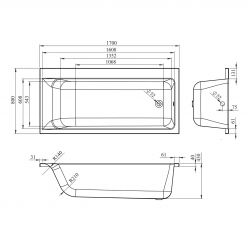 Акриловая ванна Lavinia Boho Catani 170x80 R