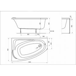 Акриловая ванна Kolo Mystery 140x90 см (Left - левосторонняя)