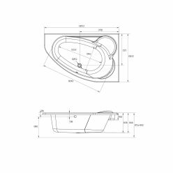 Акриловая ванна Cersanit Kaliope 170x110 см (Right - правосторонняя)