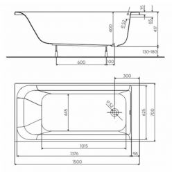 Акриловая ванна Kolo Rekord 150x70 см