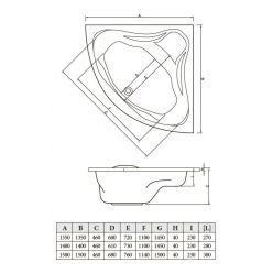 Акриловая ванна Bonito Home Andro 150x150 см