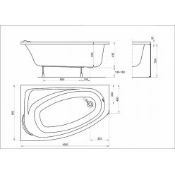 Акриловая ванна Kolo Mystery 150x95 см  (Left - левосторонняя)