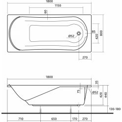 Акриловая ванна Kolo Comfort 180x80 см