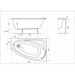 Акриловая ванна Kolo Mystery 140x90 см (Right - правосторонняя)