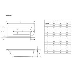 Акриловая ванна Excellent Aurum 150x70 WAEX.AUR15WH