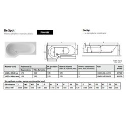 Акриловая ванна Excellent Be Spot 160x80 левая WAEX.BSL16WH