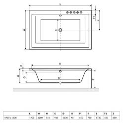 Акриловая ванна Excellent Crown Lux 190x120 WAEX.CRO19WH