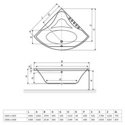 Акриловая ванна Excellent Glamour 140x140 WAEX.GLA14WH