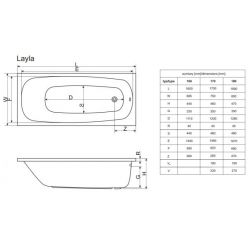 Акриловая ванна Excellent Layla 180x80 WAEX.WAV180.80WH