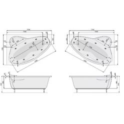 Акриловая ванна Poolspa Europa 170x115 R с ножками PWAD110ZN000000