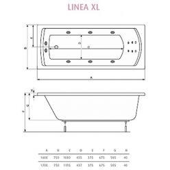 Акриловая ванна Poolspa Linea XL 160x75 с ножками PWP3F10ZN000000