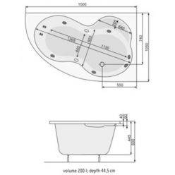 Акриловая ванна Poolspa Mistral 160x105 L с ножками PWA3Y10ZN000000