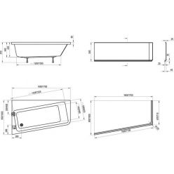 Акриловая ванна Ravak 10° 170x100 L, C811000000