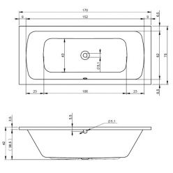 Акриловая ванна Riho Dola S 170x75, BB3500500000000