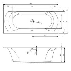 Акриловая ванна Riho Linares R 180x80, BT4600500000000