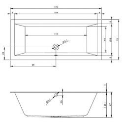 Акриловая ванна Riho Lugo 170x75, BT0100500000000