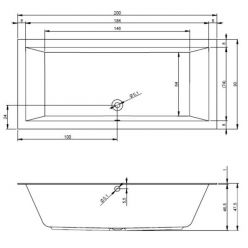 Акриловая ванна Riho Lugo 200x90, BT0600500000000
