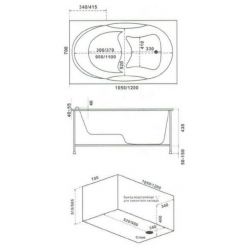 Акриловая ванна BAS РИО (ванна + каркас), В 00047 120x70