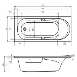 Акриловая ванна Riho Future 170x75, BC2800500000000