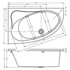 Акриловая ванна Riho Lyra 140x90 R, BA6500500000000